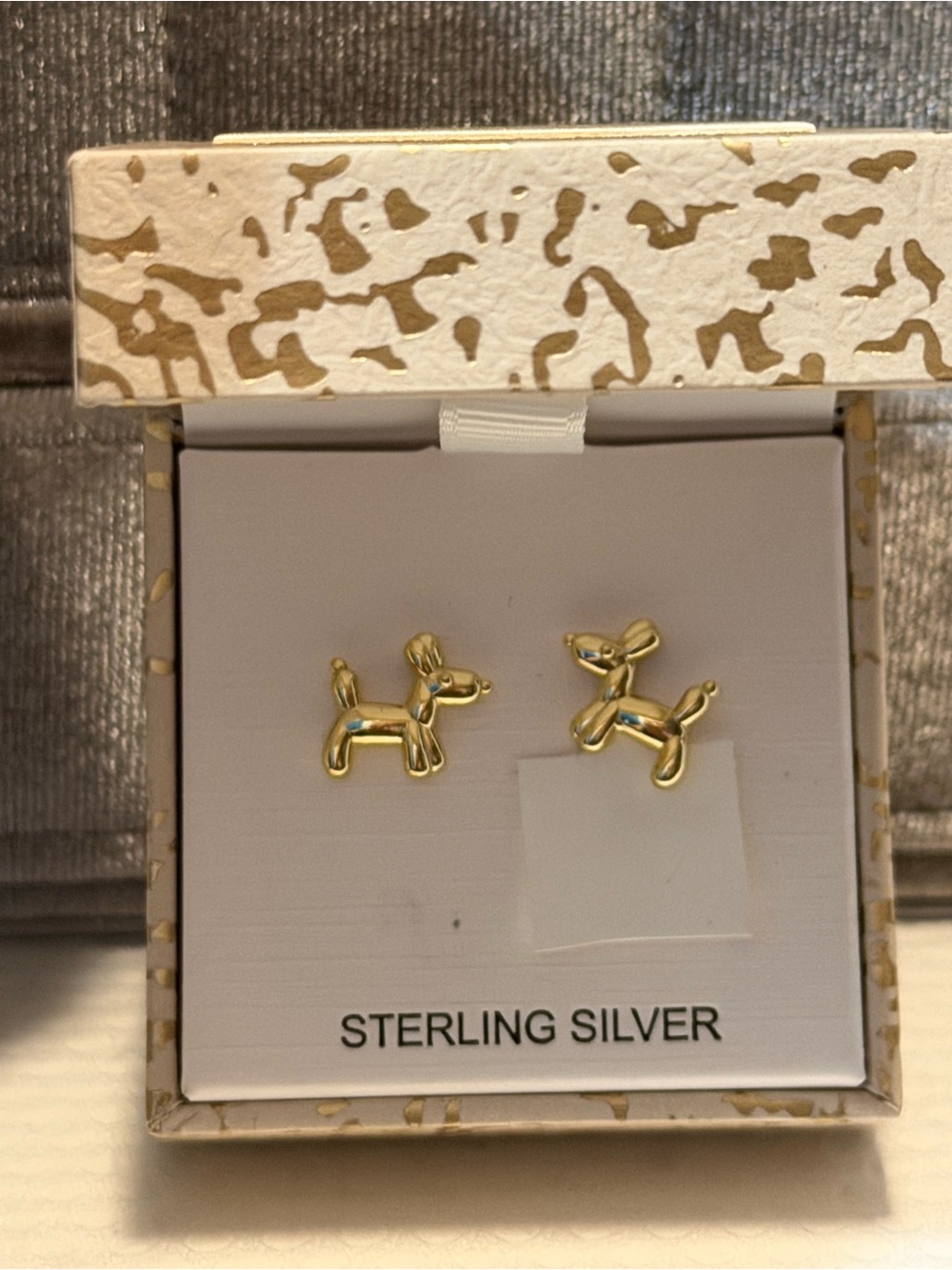 Rachel Zoe Gold over Sterling silver Dog Balloon Animal Stud Earrings